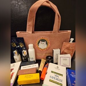 Paul & Joe Pink Tote with Skincare and Beauty Products